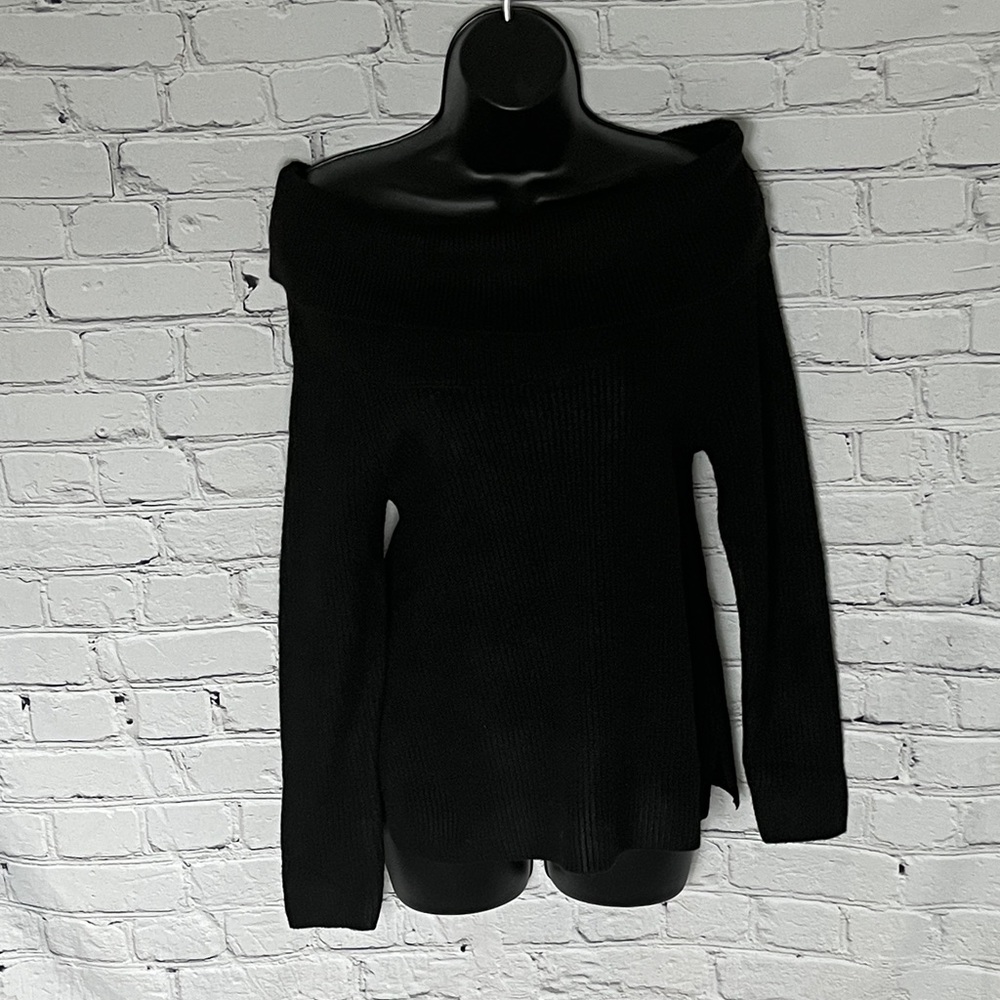Time and Tru Black Off-Shoulder Sweater